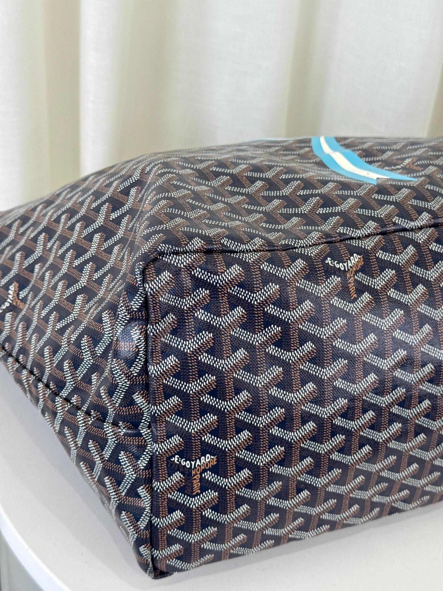 Goyard Saint Louis GM Limited Edition Blue Heart Ribbon Design