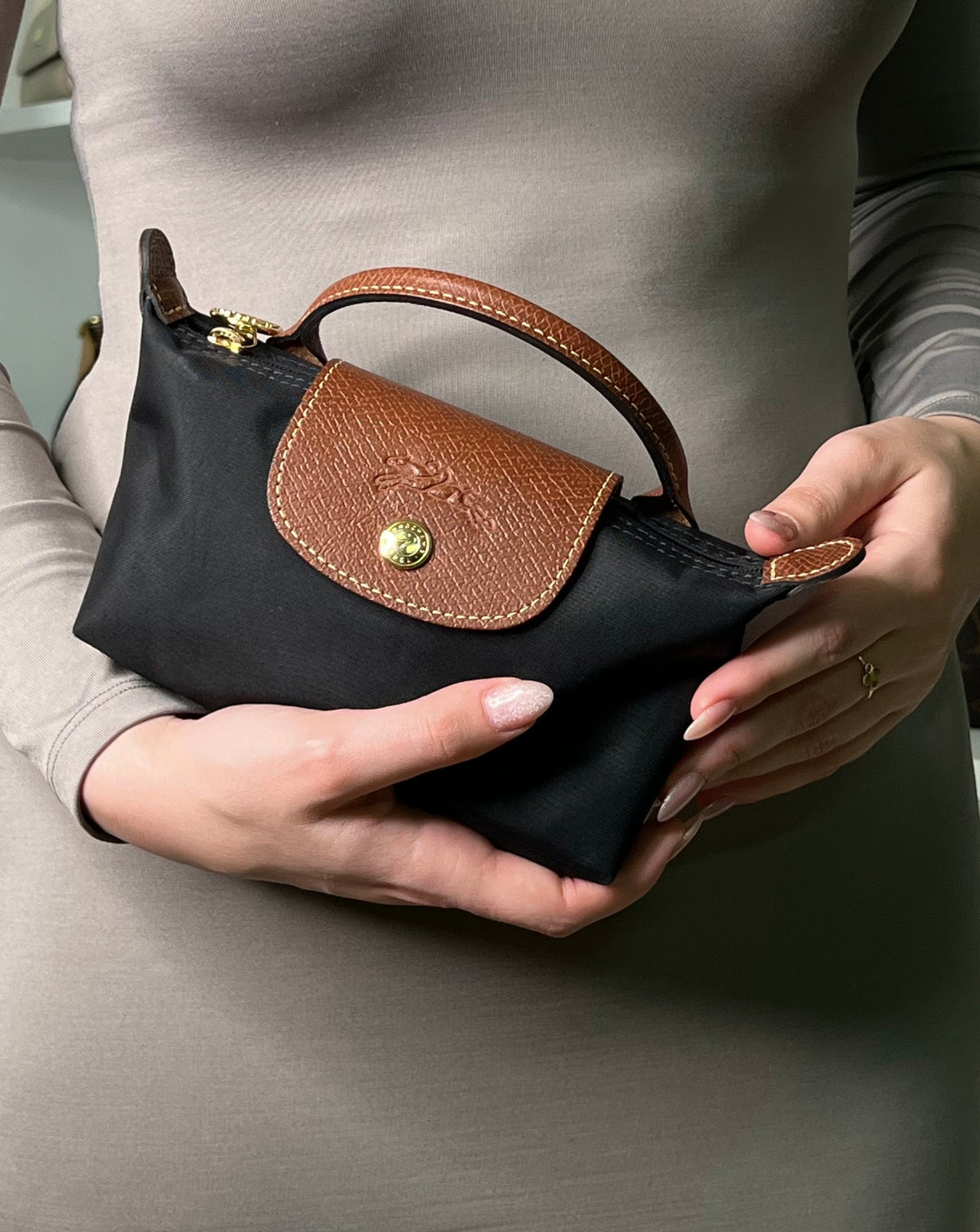 Longchamp Le Pliage Black Mini Pouch