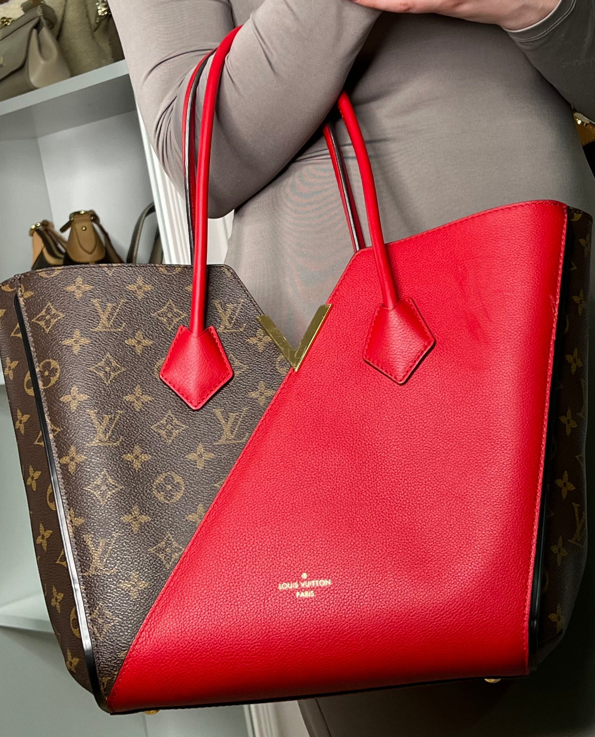Louis Vuitton Monogram Canvas And Cerise Leather Kimono Tote Bag