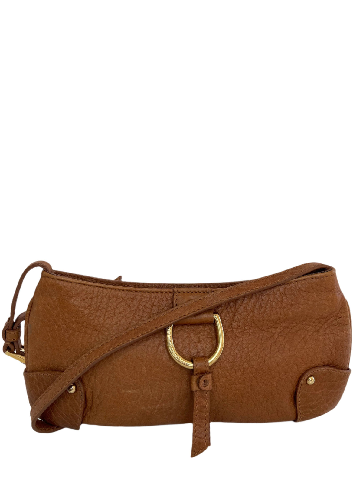 Dolce Gabbana Chestnut Brown Vintage Leather Pochette