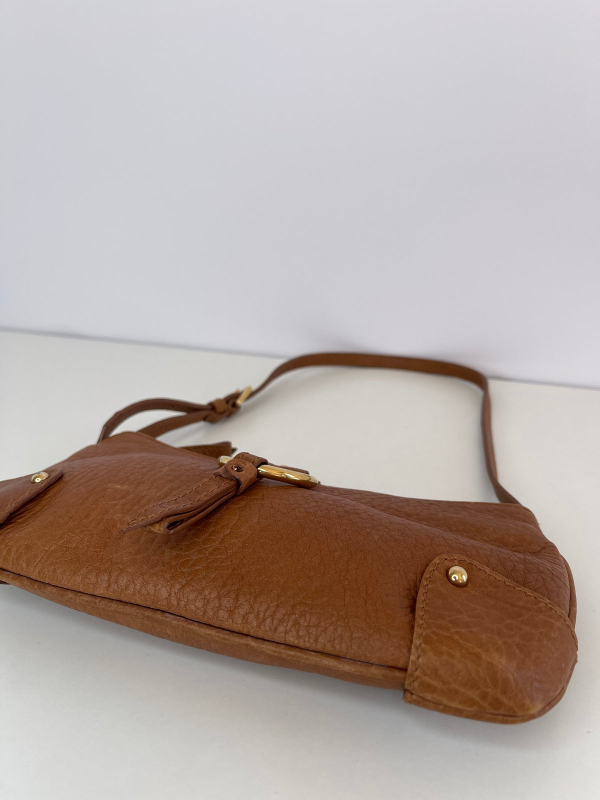 Dolce Gabbana Chestnut Brown Vintage Leather Pochette