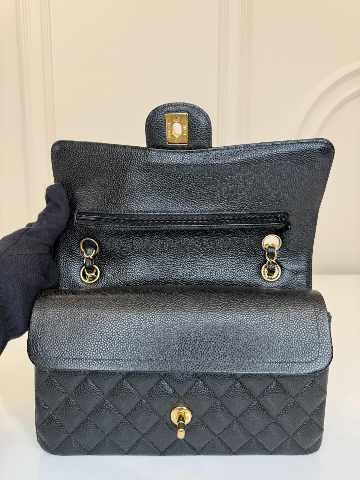 Chanel Medium Classic Double Flap Bag Black Caviar GHW