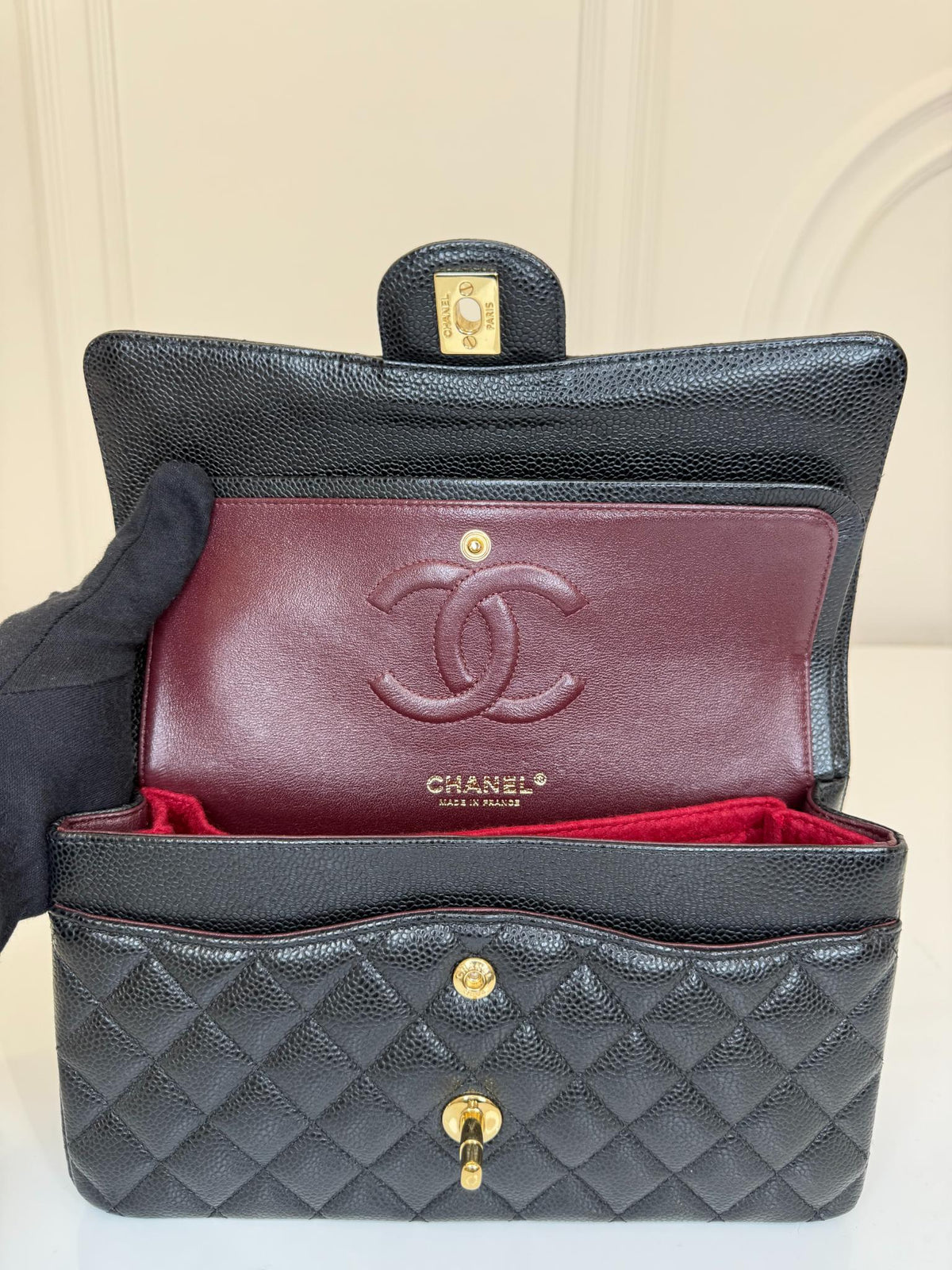 Chanel Medium Classic Double Flap Bag Black Caviar GHW