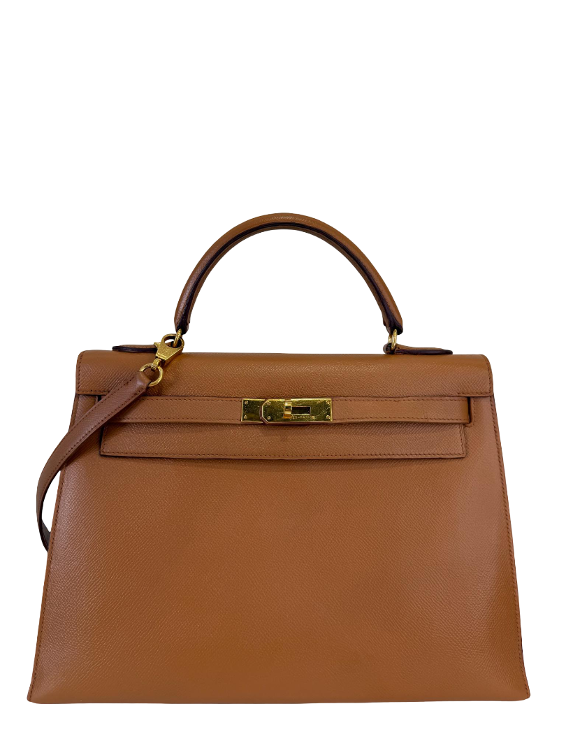 Hermès Kelly Sellier 32 Gold Epsom Leather GHW