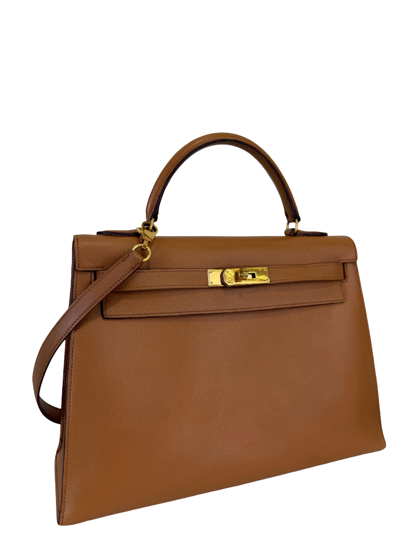 Hermès Kelly Sellier 32 Gold Epsom Leather GHW