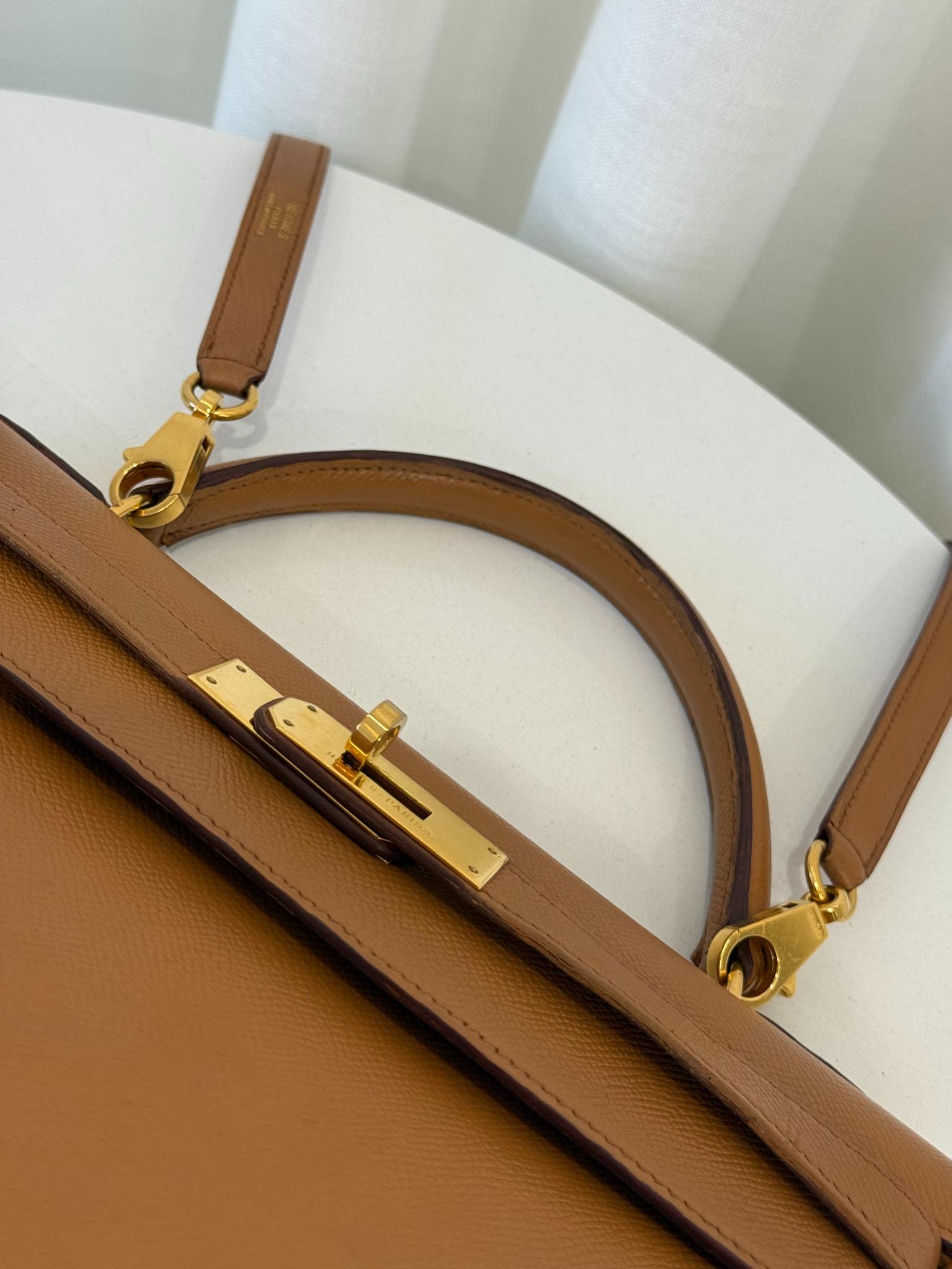 Hermès Kelly Sellier 32 Gold Epsom Leather GHW
