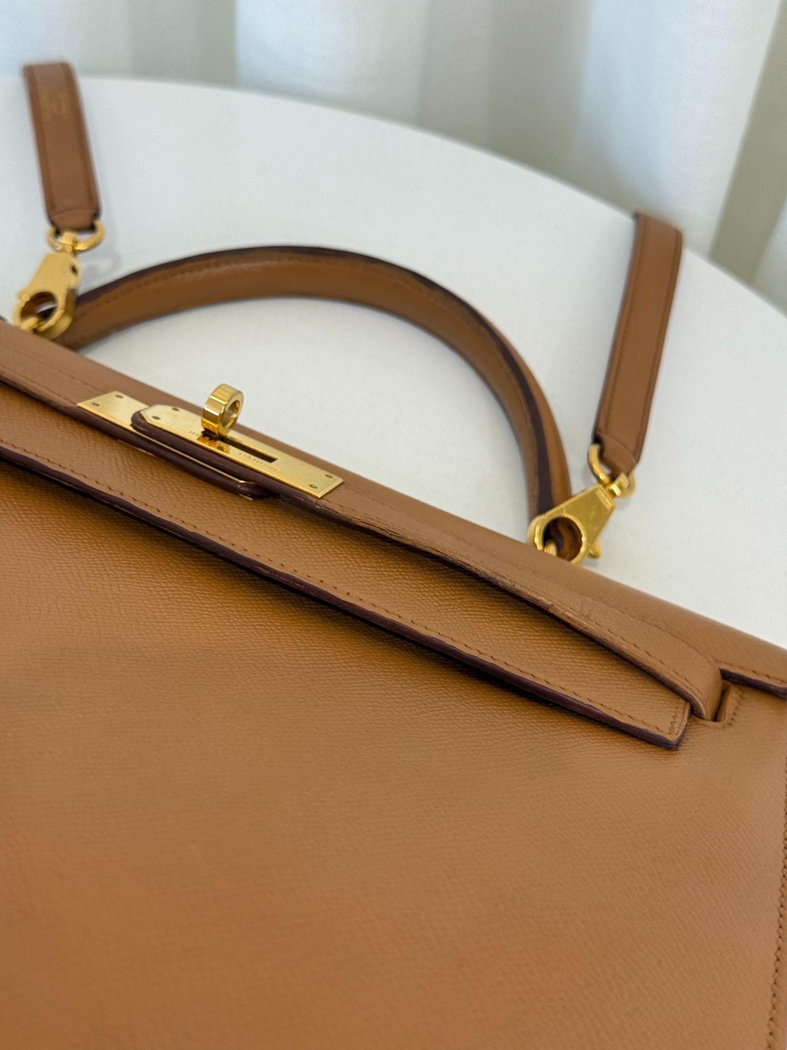 Hermès Kelly Sellier 32 Gold Epsom Leather GHW