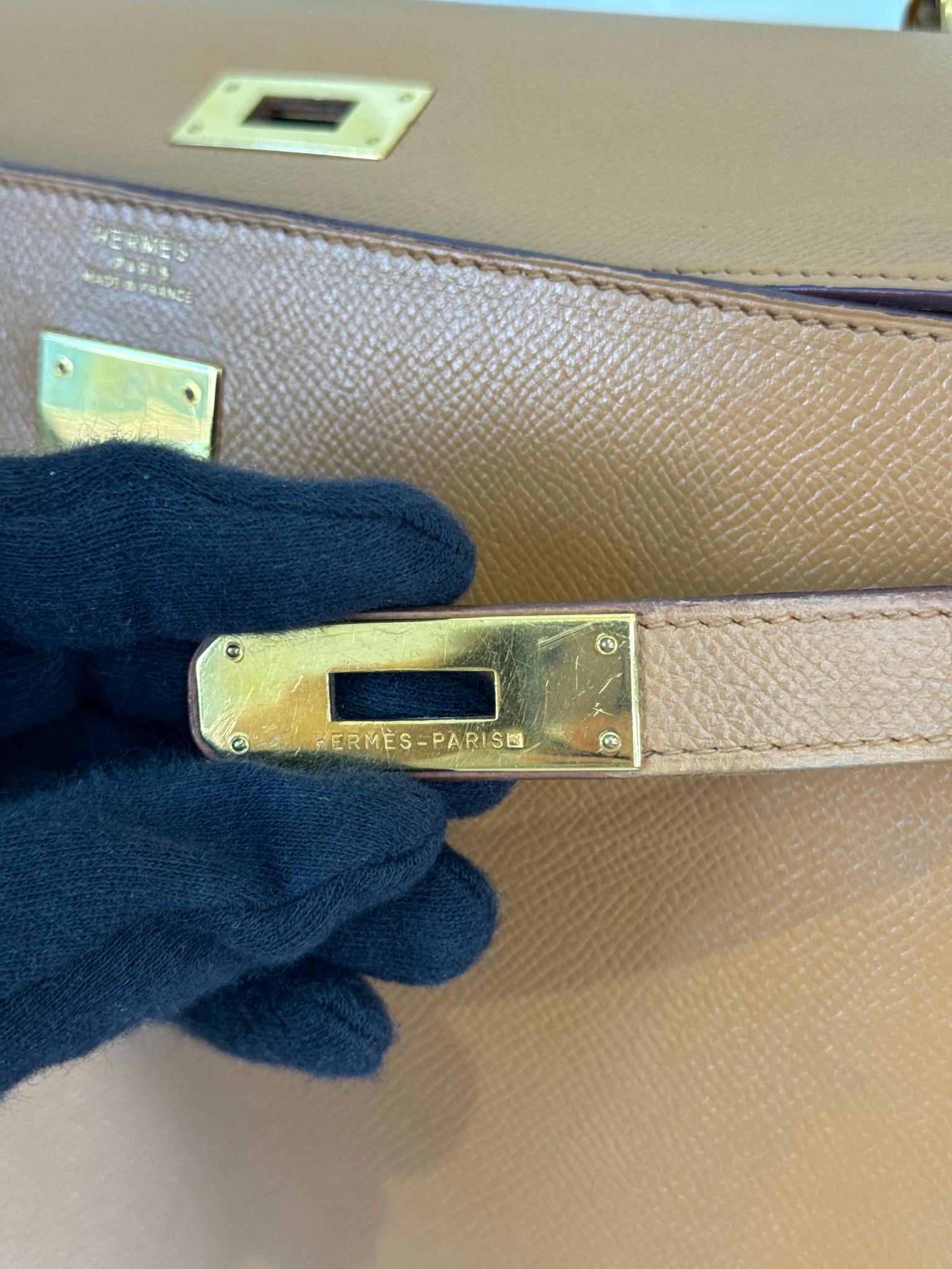Hermès Kelly Sellier 32 Gold Epsom Leather GHW