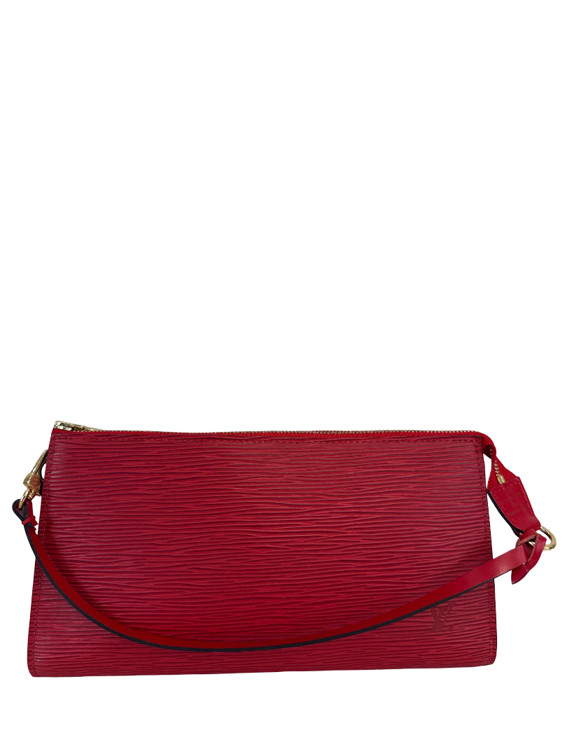 Louis Vuitton Pochette Accessories Red Epi Leather