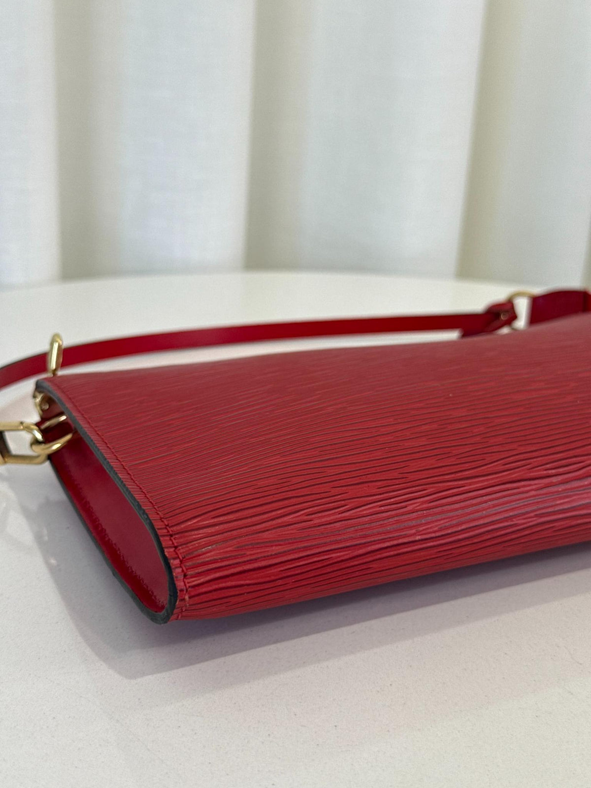 Louis Vuitton Pochette Accessories Red Epi Leather