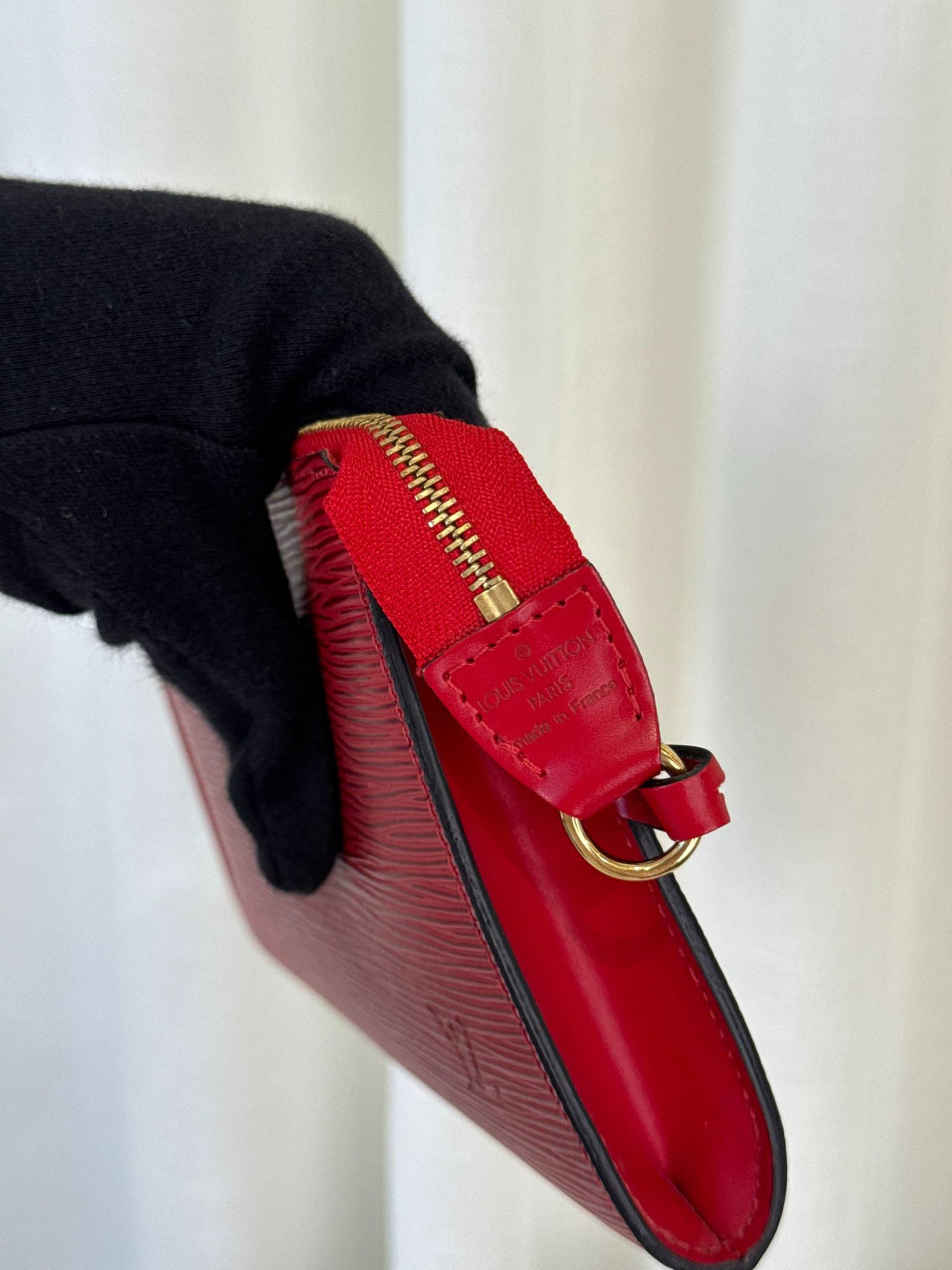 Louis Vuitton Pochette Accessories Red Epi Leather