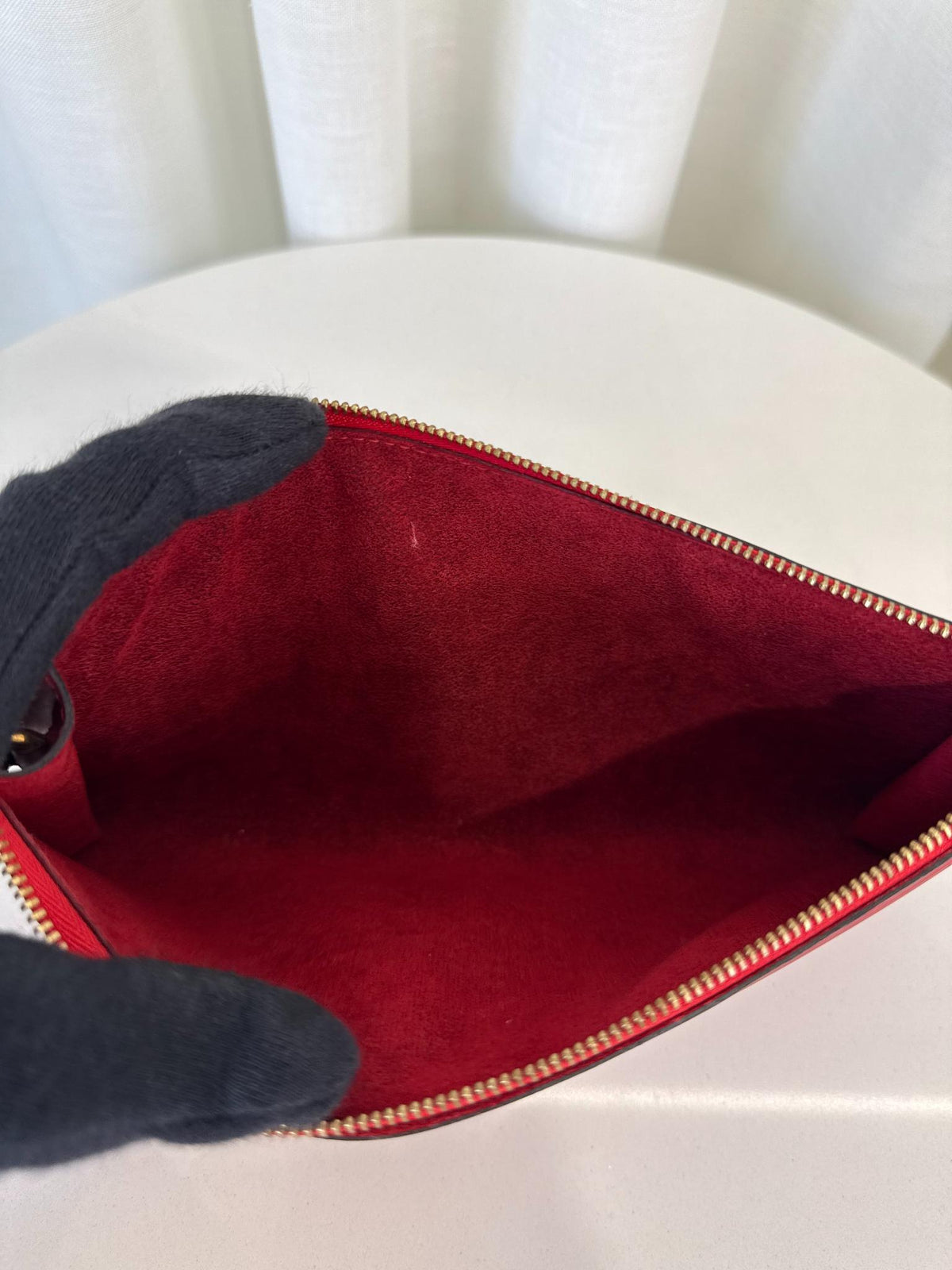 Louis Vuitton Pochette Accessories Red Epi Leather