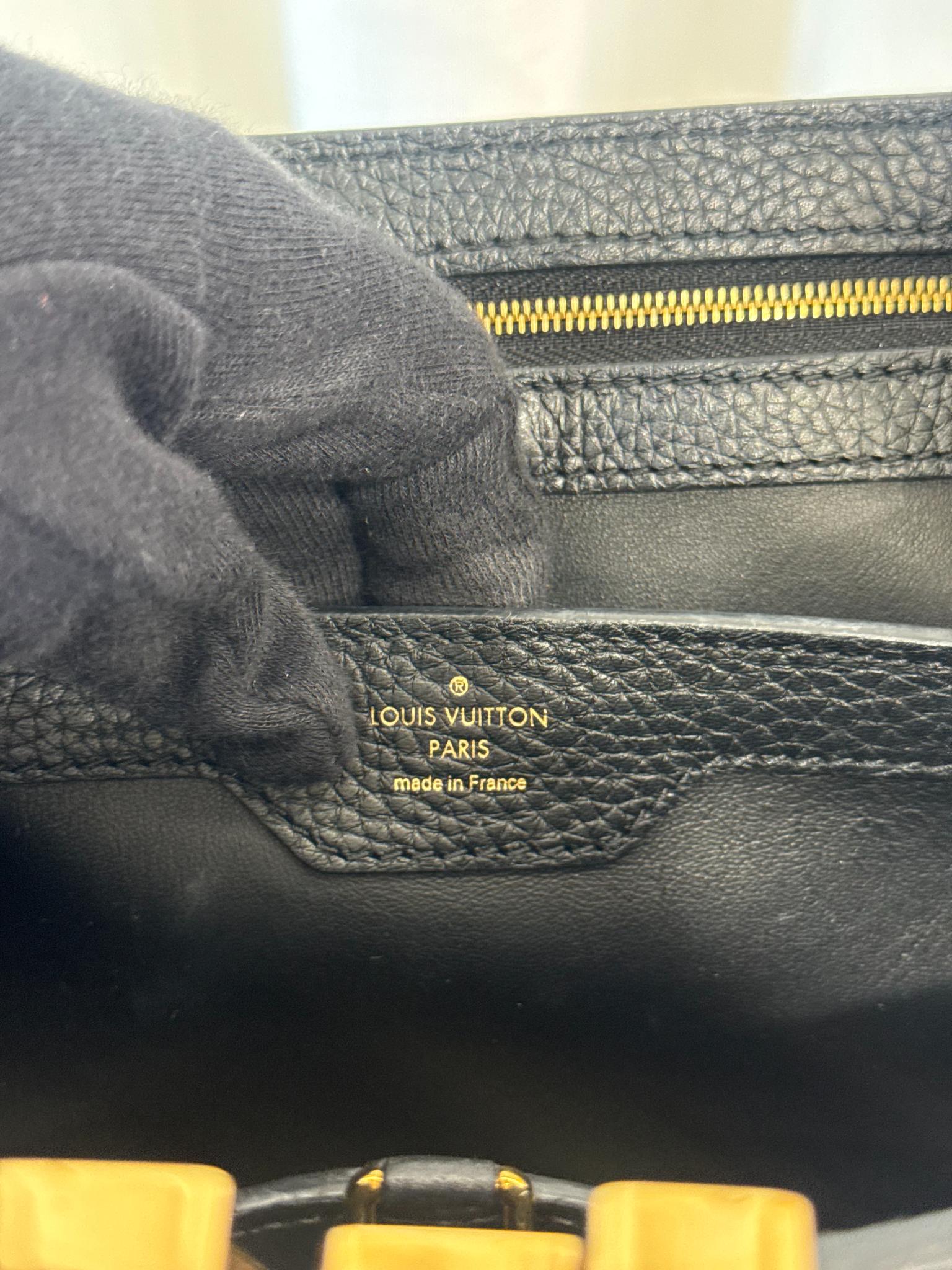 Louis Vuitton Limited Edition Studded Sol Capucines PM Black Taulliron