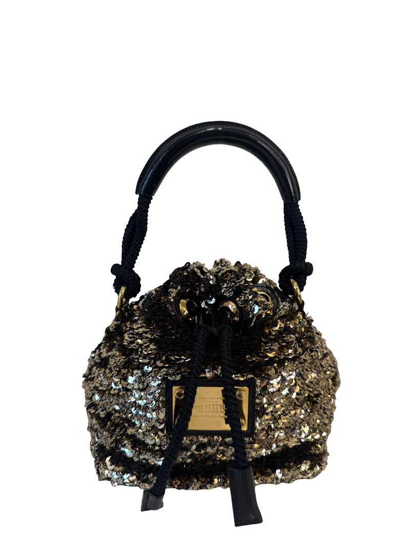 Louis Vuitton Limited Edition Gold Sequin Mini Noe Rococo Bag