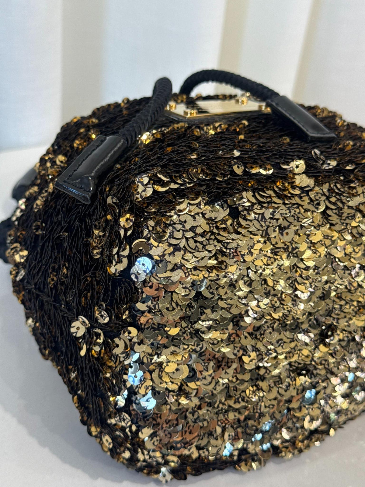 Louis Vuitton Limited Edition Gold Sequin Mini Noe Rococo Bag