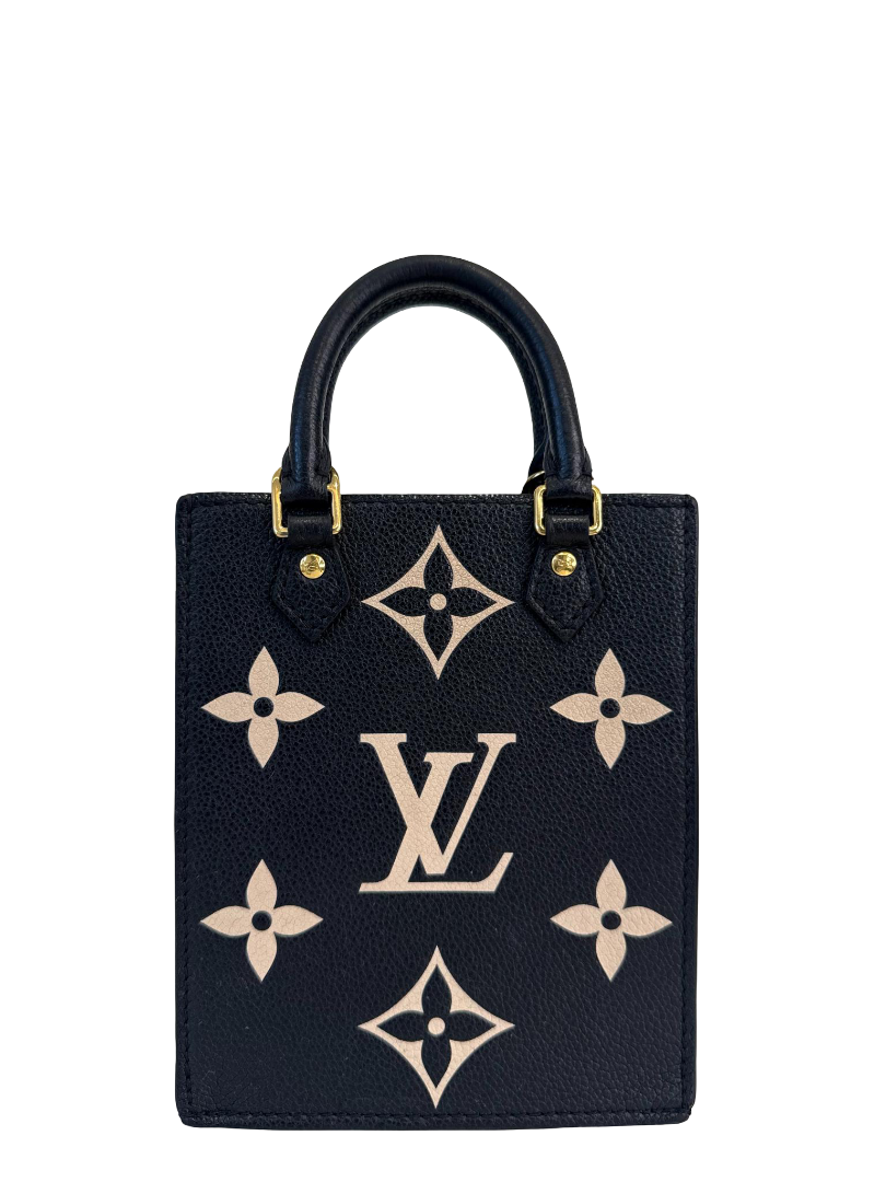 Louis Vuitton Petit Sac Plat Black/Beige Monogram Empreinte