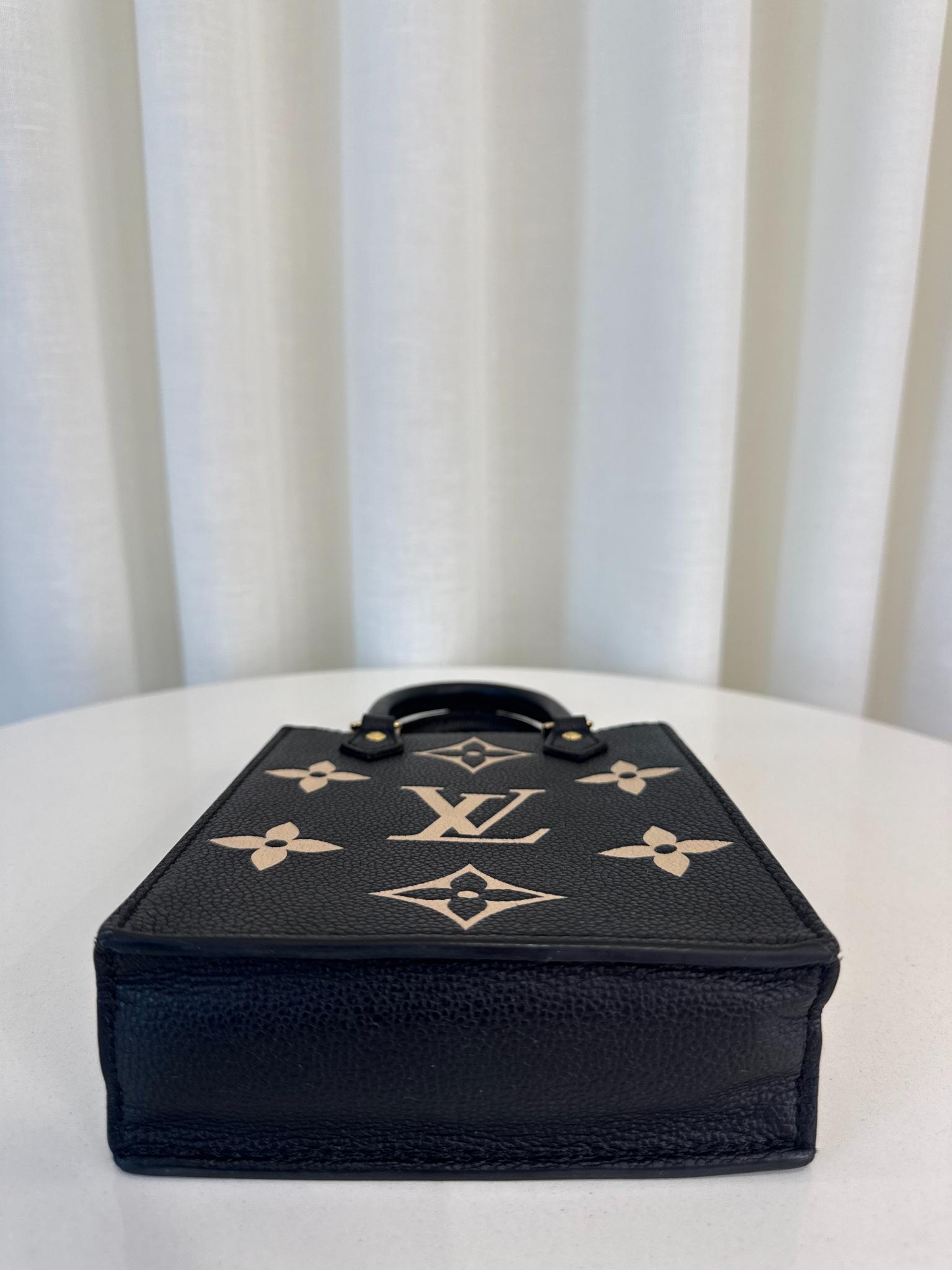 Louis Vuitton Petit Sac Plat Black/Beige Monogram Empreinte