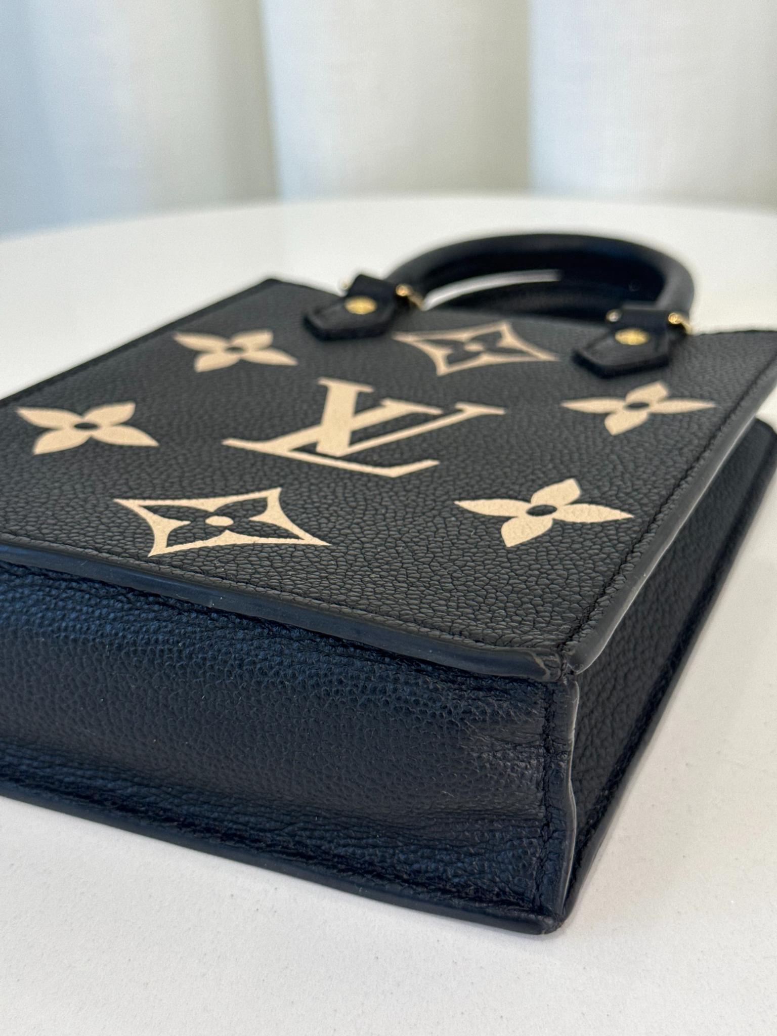 Louis Vuitton Petit Sac Plat Black/Beige Monogram Empreinte
