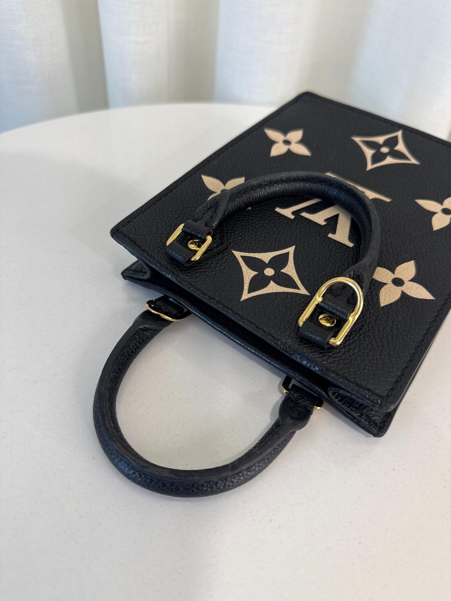 Louis Vuitton Petit Sac Plat Black/Beige Monogram Empreinte