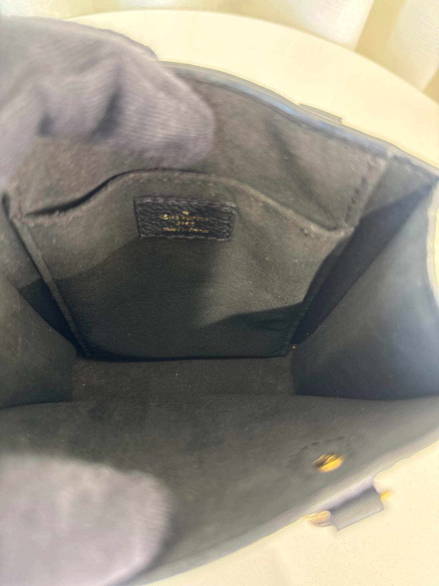 Louis Vuitton Petit Sac Plat Black/Beige Monogram Empreinte