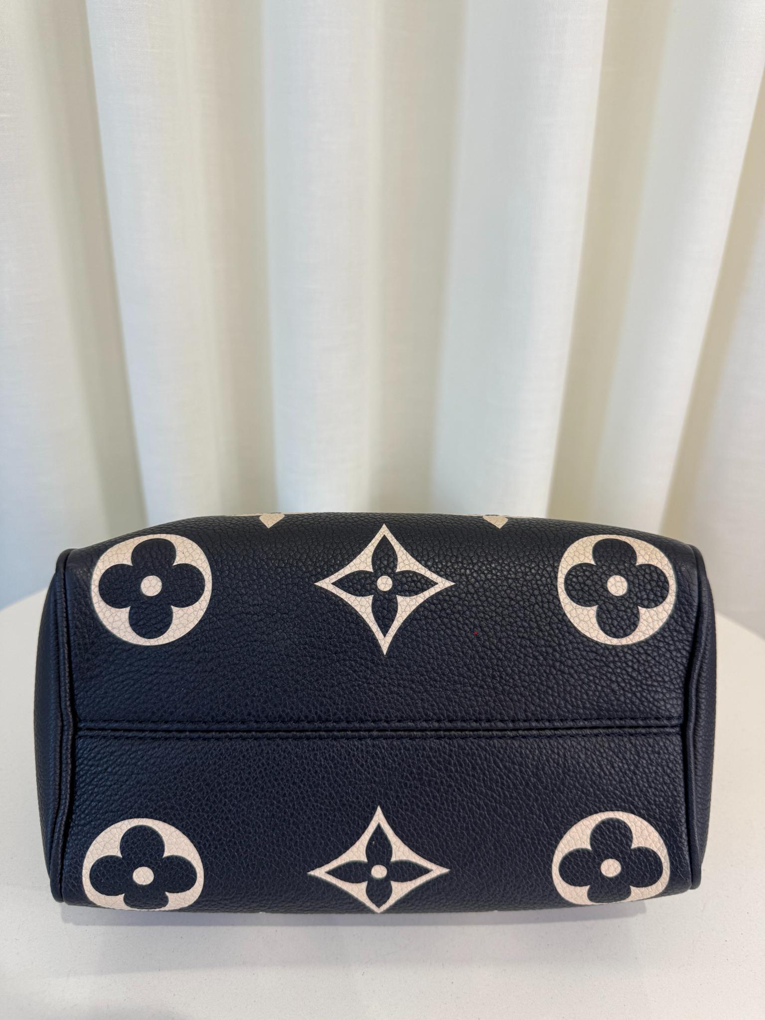 Louis Vuitton Speedy Bandoulière 20 Navy Blue/Beige Monogram Empreinte