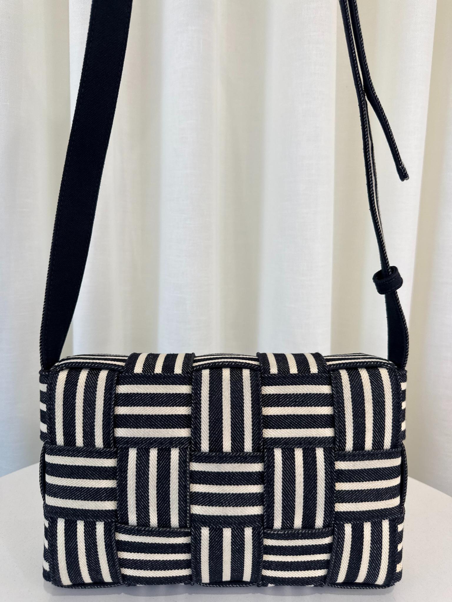 Bottega Veneta Medium Cassette Intrecciato Denim Shoulder Bag