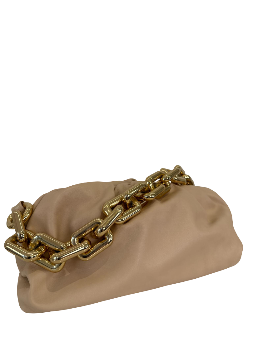 Bottega Veneta Beige Leather Teen The Chain Pouch