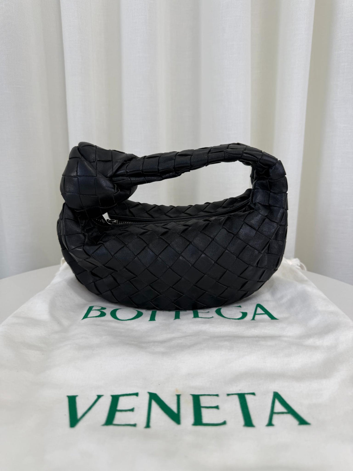 Bottega Veneta Mini Jodie Black Intrecciato Nappa