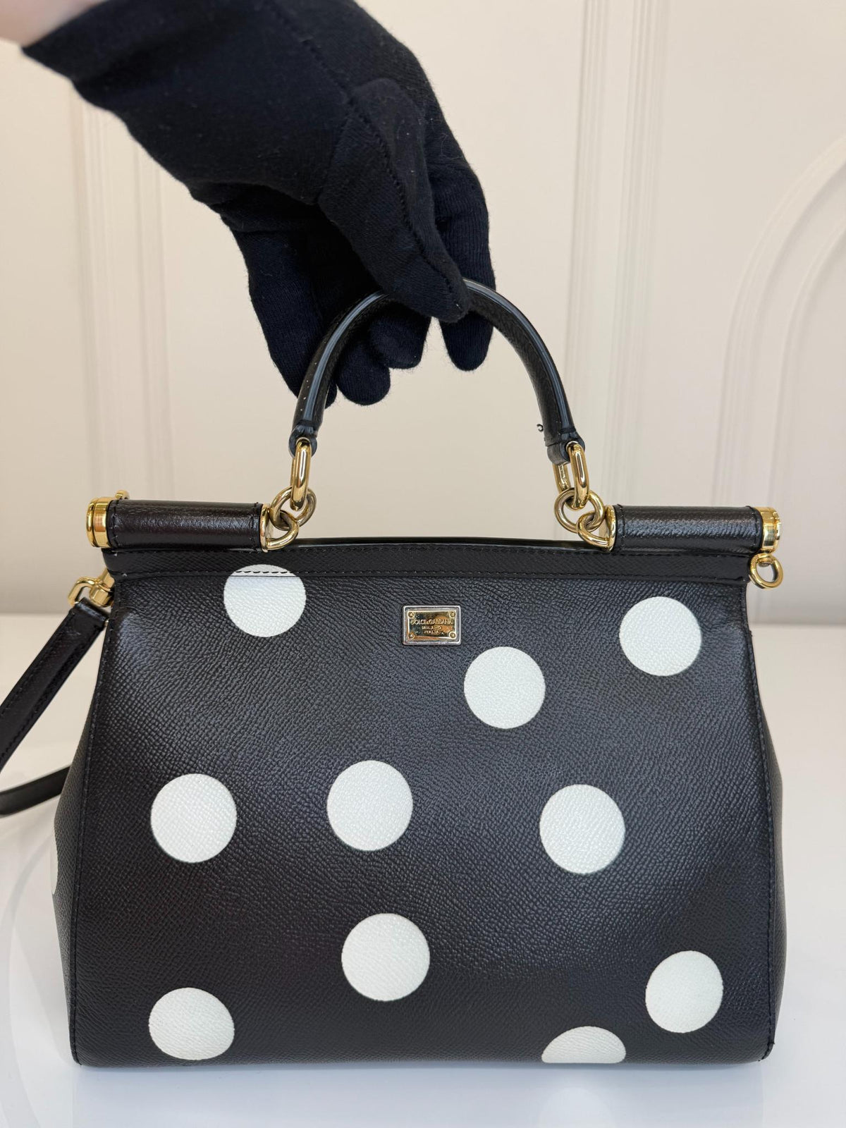 Dolce Gabbana Limited EditionPolka Dot Medium Crystal Embellished Miss Sicily