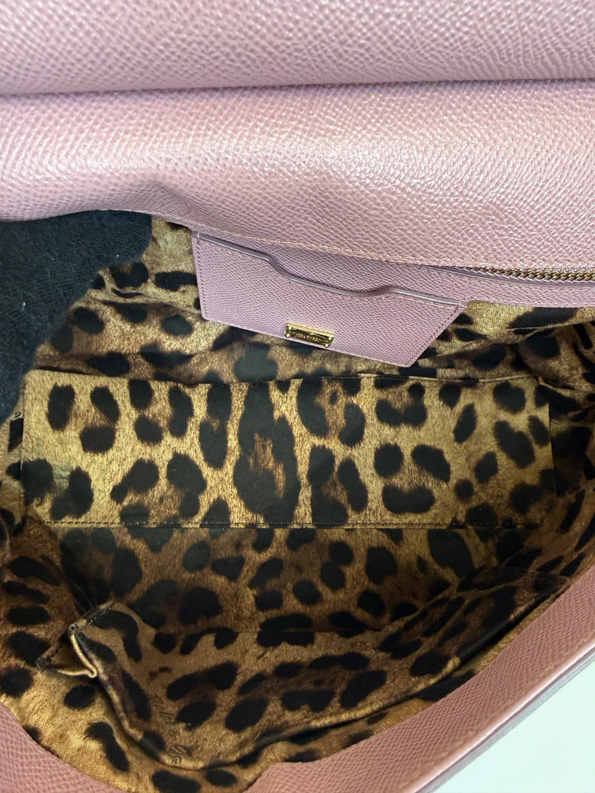 Dolce Gabbana Pink Dauphine Leather Old Large Miss Sicily Top Handle Bag