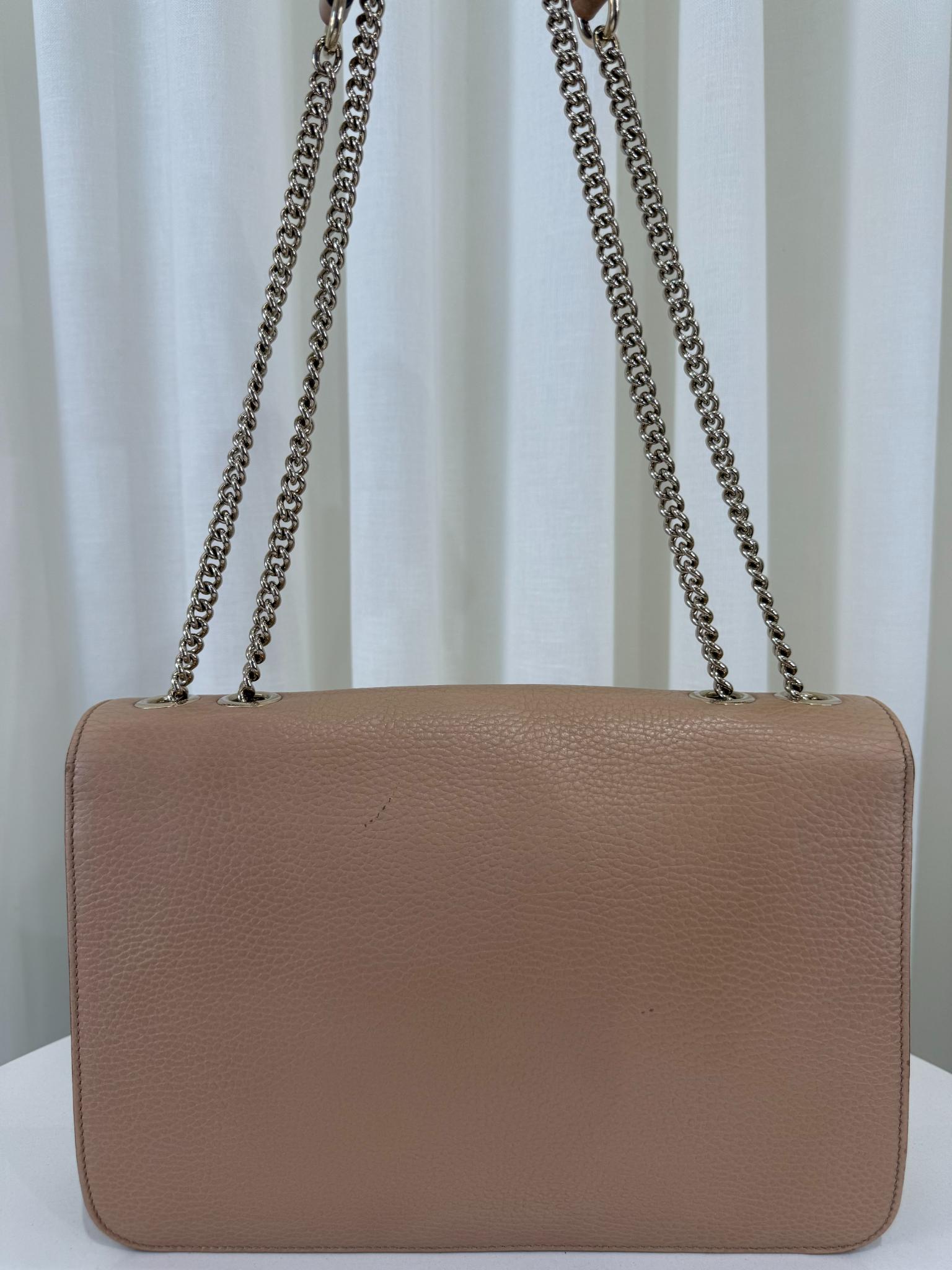 Gucci Dollar Calfskin Interlocking G Beige Leather Crossbody bag