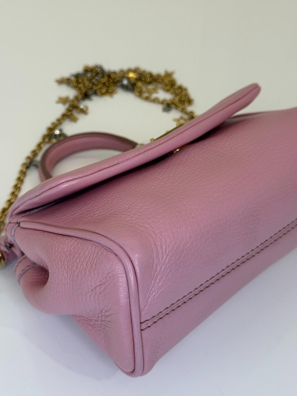 Dolce Gabbana Mini Miss Sicily Pink Calfskin with Star Chain