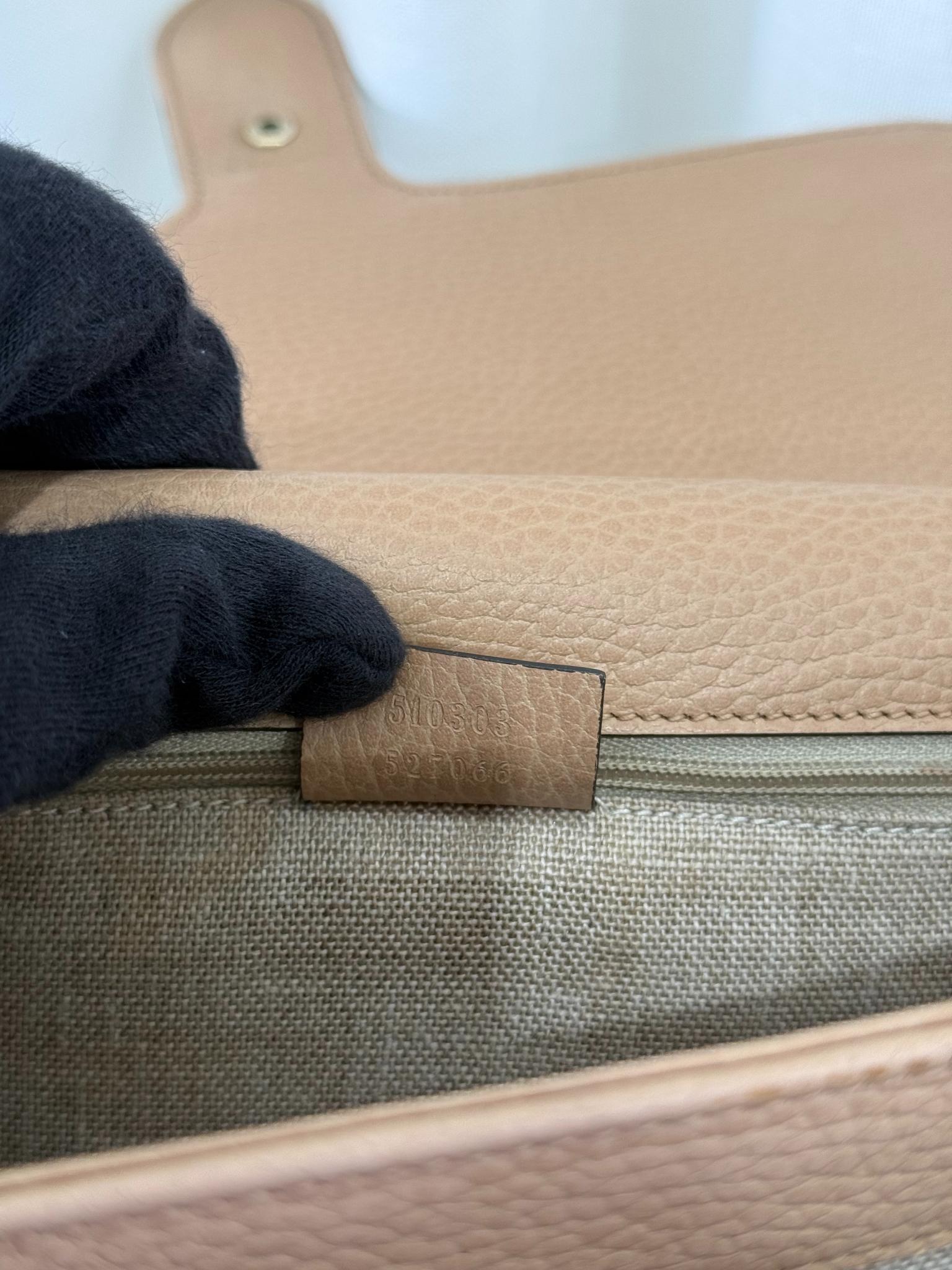Gucci Dollar Calfskin Interlocking G Beige Leather Crossbody bag
