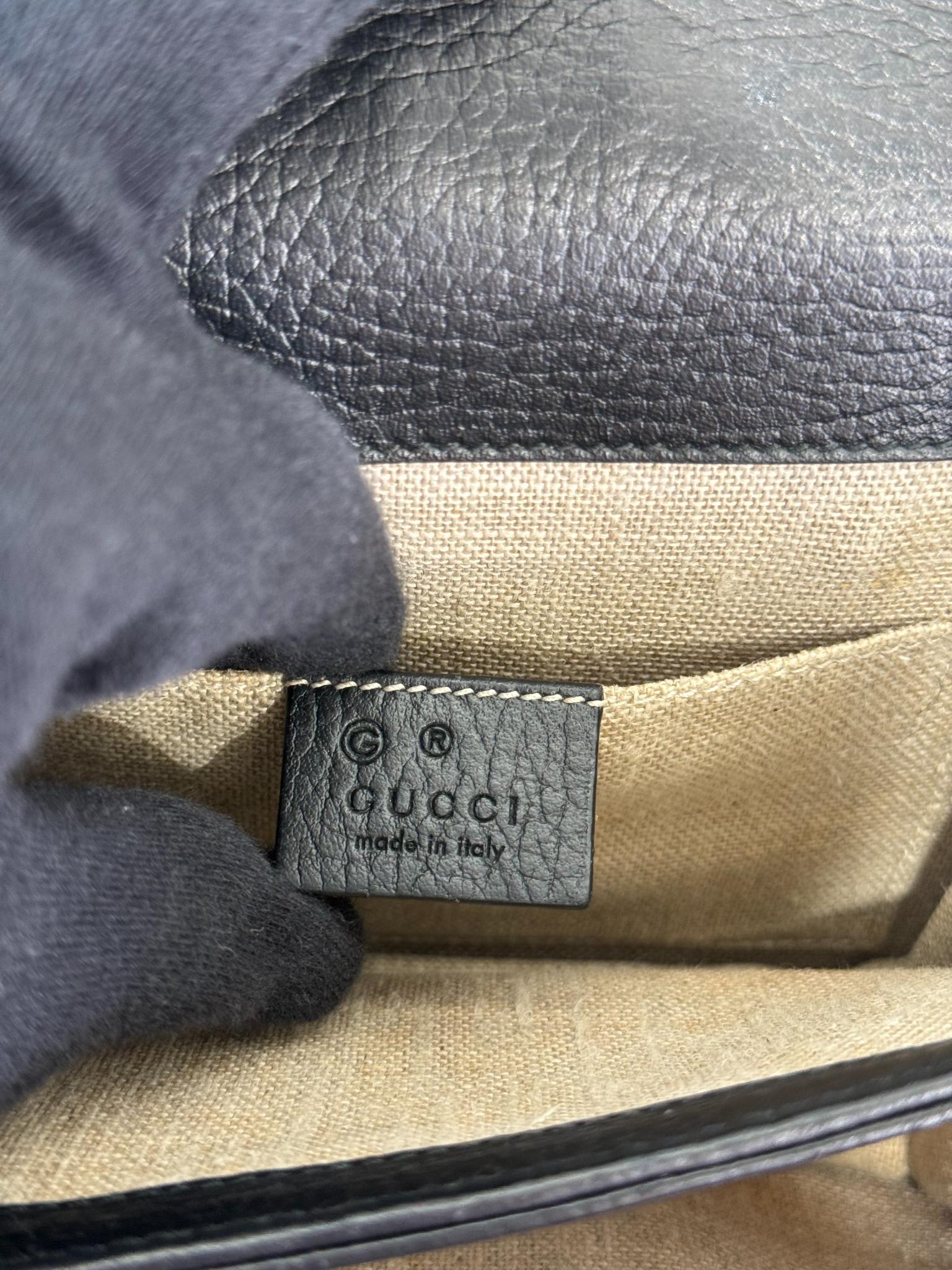 Gucci Small Dollar Calfskin Interlocking G Black Leather Crossbody bag