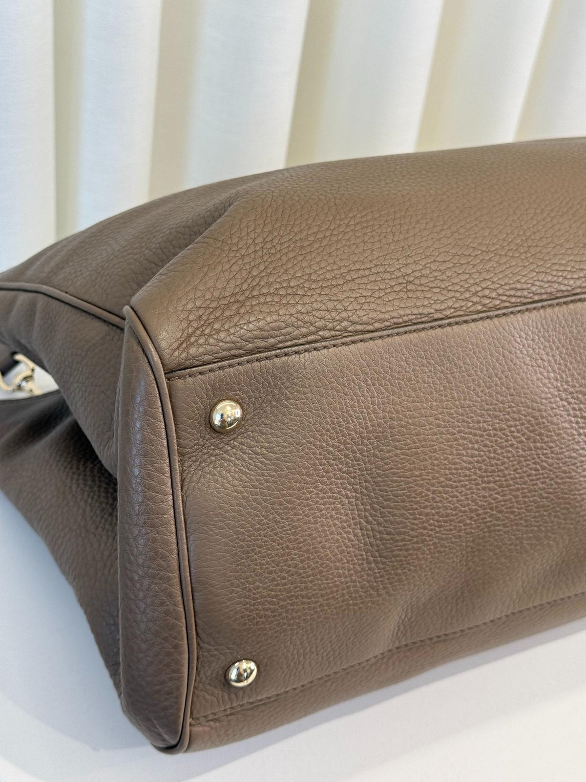 Gucci Brown Leather Large Bamboo Top Handle Shopper Tote