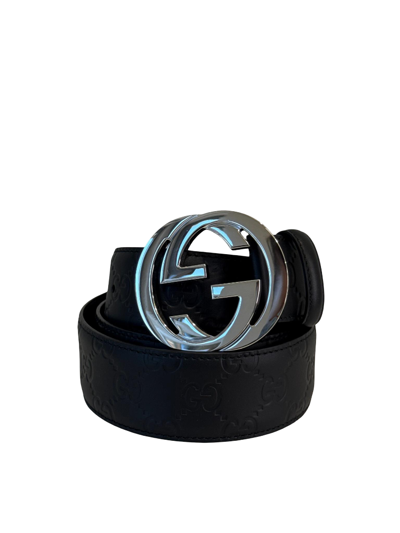 Gucci Interlocking G Belt Signature Guccissima Black Belt