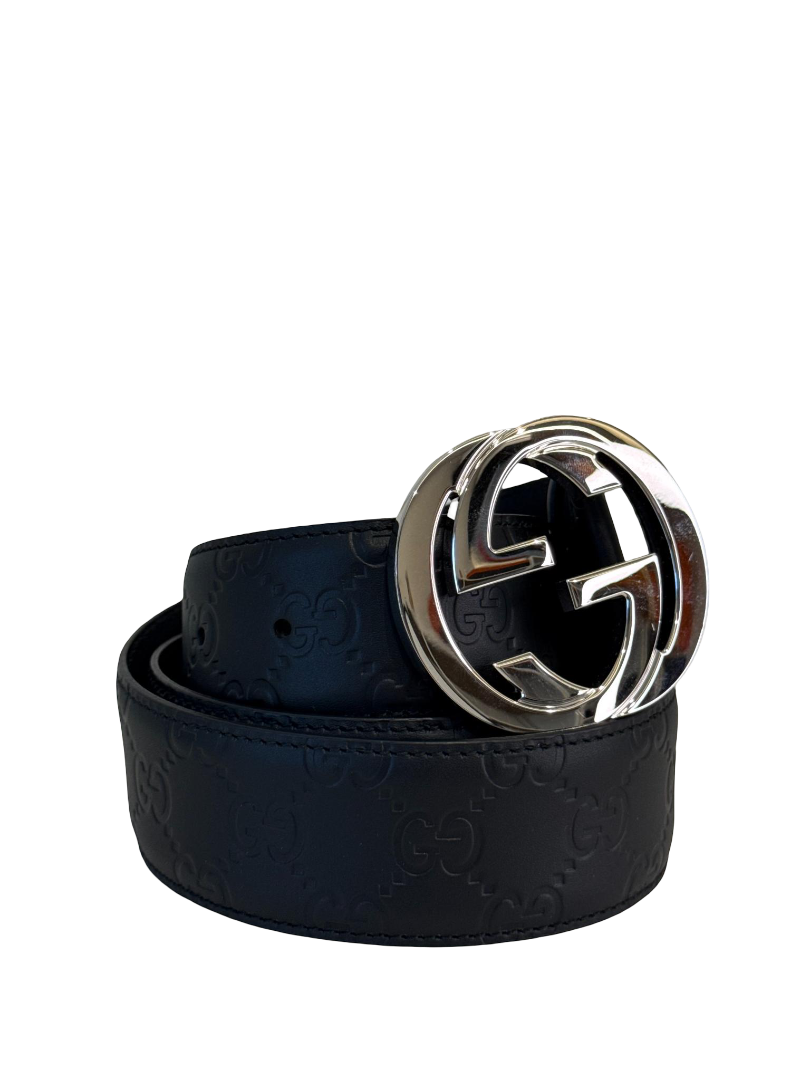 Gucci Interlocking G Belt Signature Guccissima Black Belt
