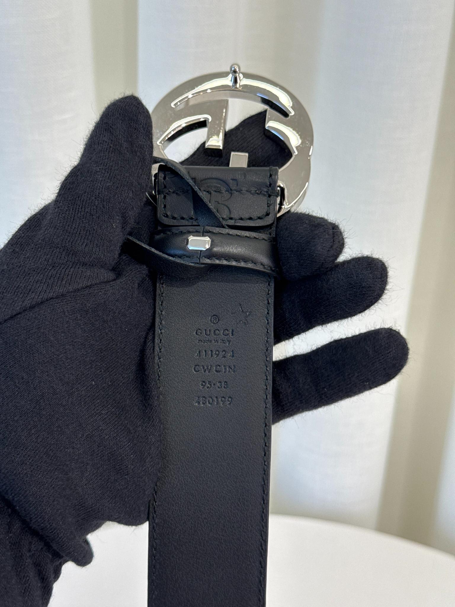 Gucci Interlocking G Belt Signature Guccissima Black Belt