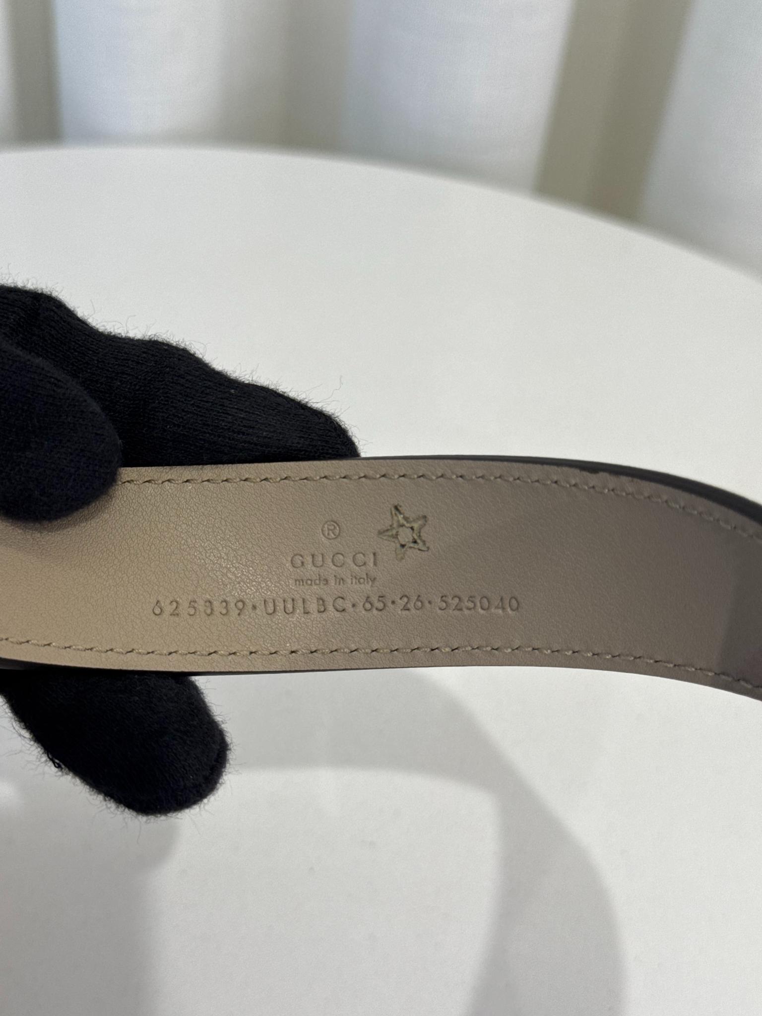 Gucci GG Marmont Beige/White Supreme Coated Canvas Belt