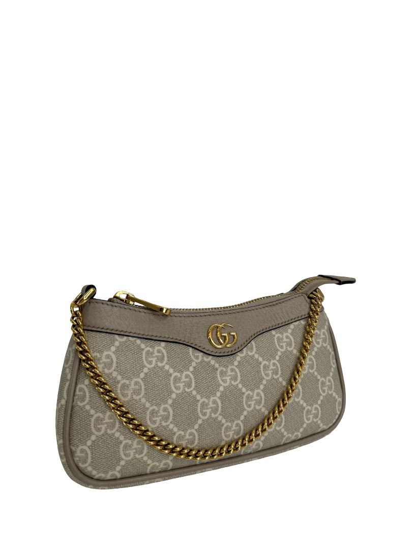 Gucci Ophidia White/Beige GG Canvas Mini Shoulder Bag