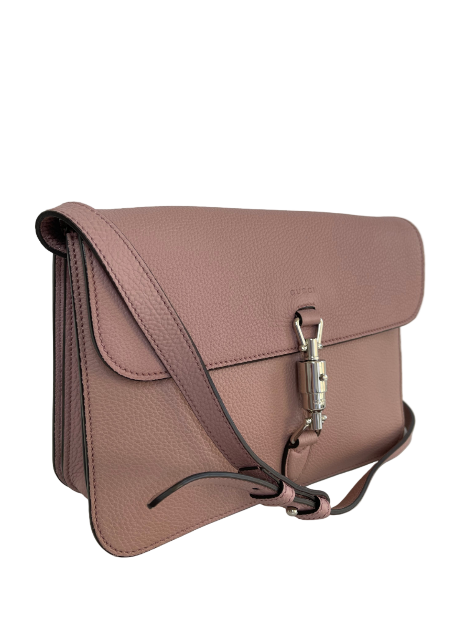 Gucci Soft Jackie Light Pink Pebbled Leather Shoulder Bag