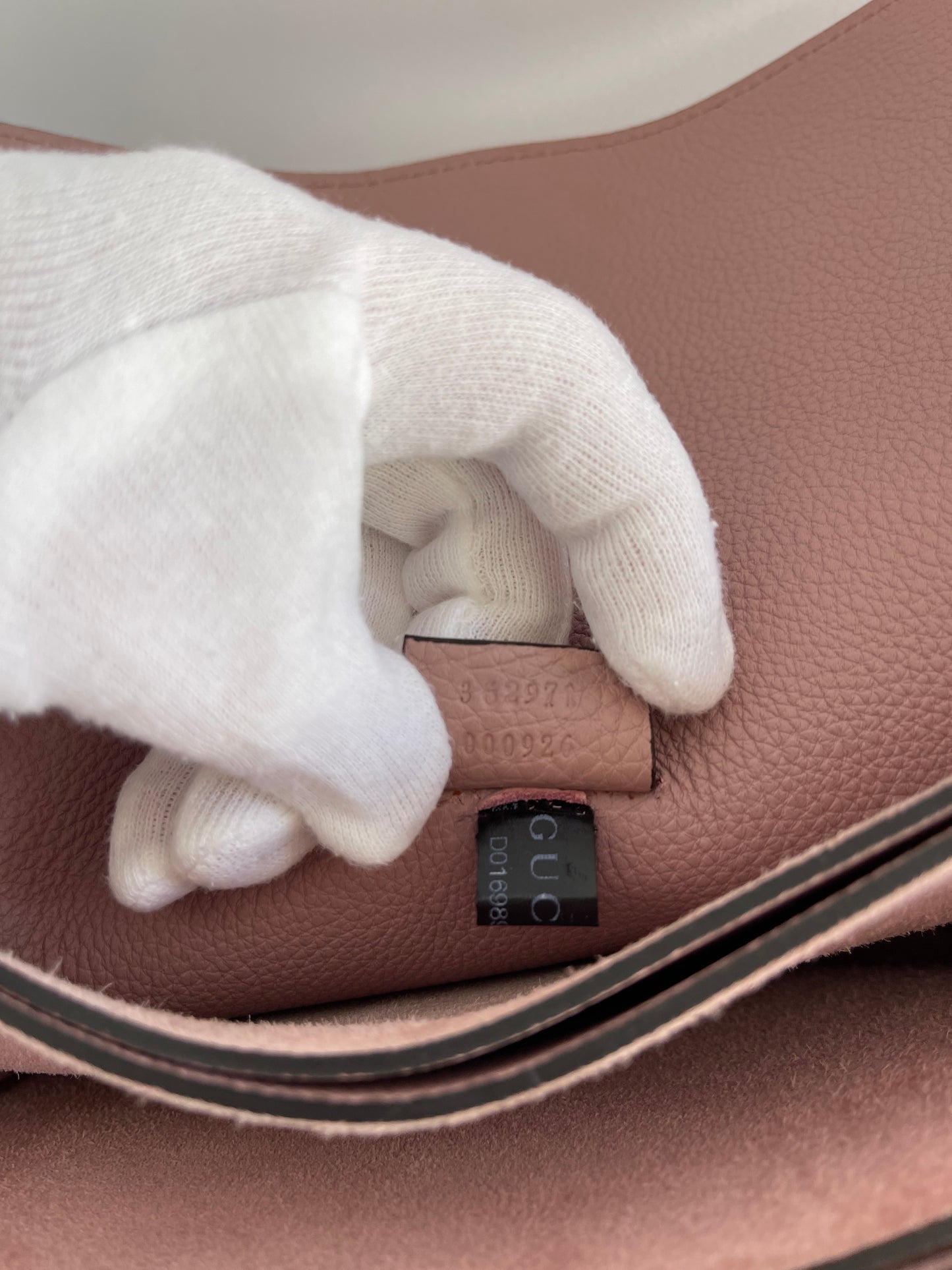 Gucci Soft Jackie Light Pink Pebbled Leather Shoulder Bag