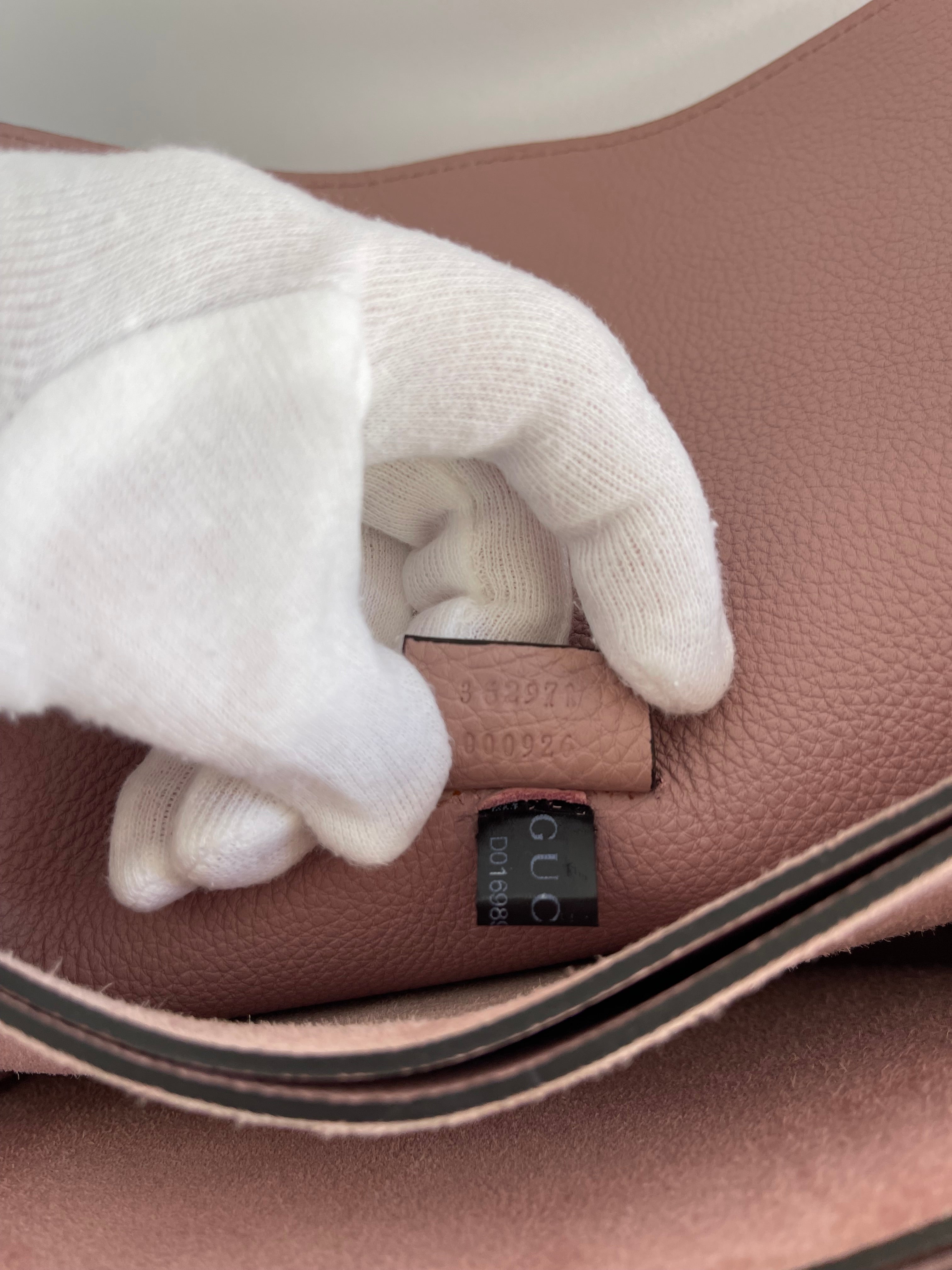 Gucci Soft Jackie Light Pink Pebbled Leather Shoulder Bag