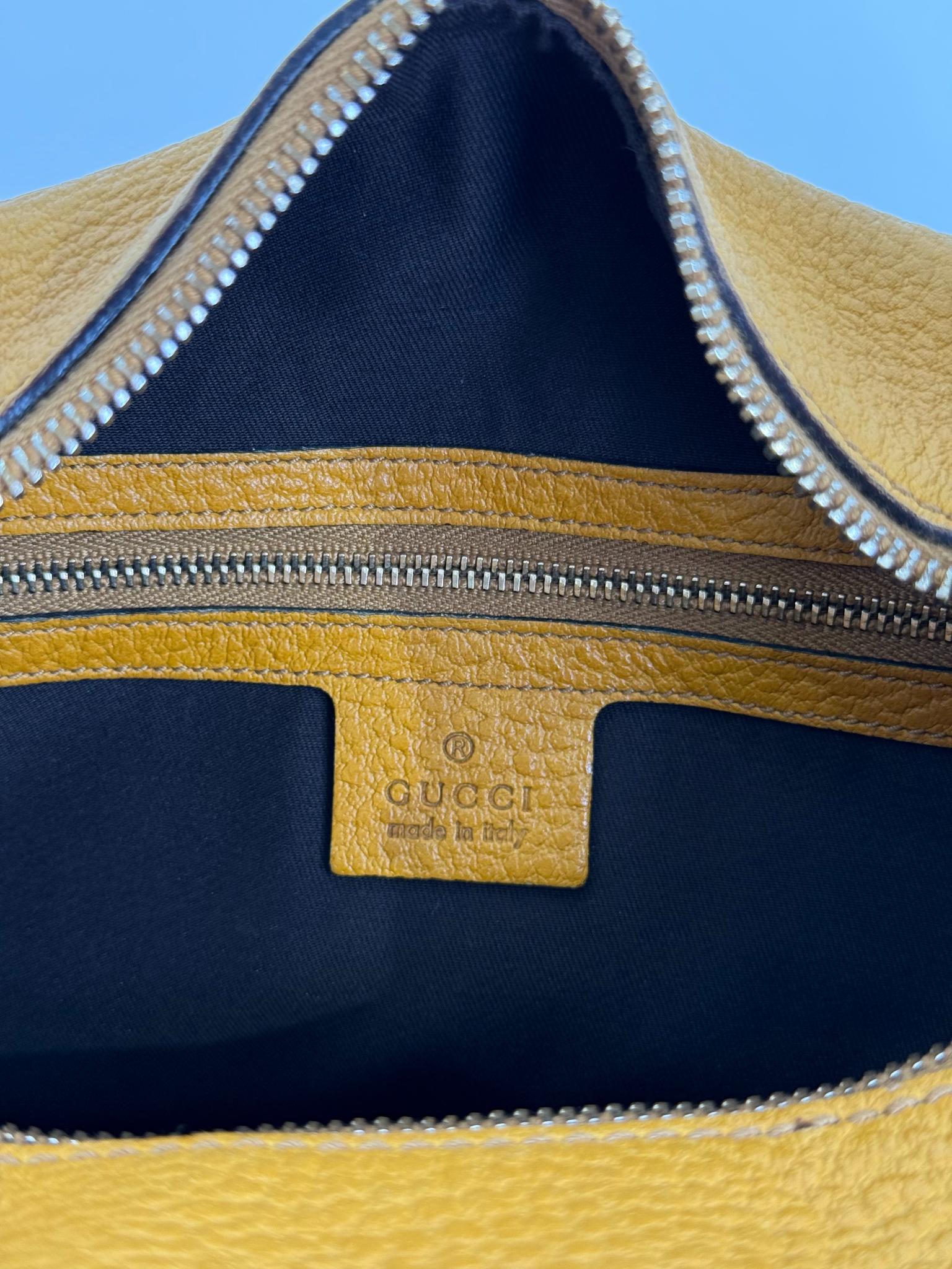 Gucci Vintage Bamboo Mustard Top Handle Bag