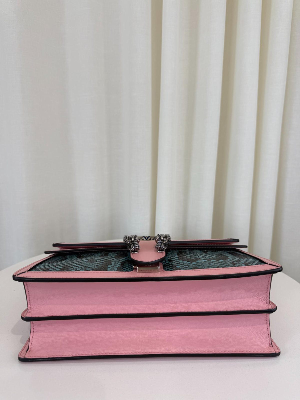 Gucci Limited Edition Pink/Blue Leather/Python Small Dionysus Shoulder Bag