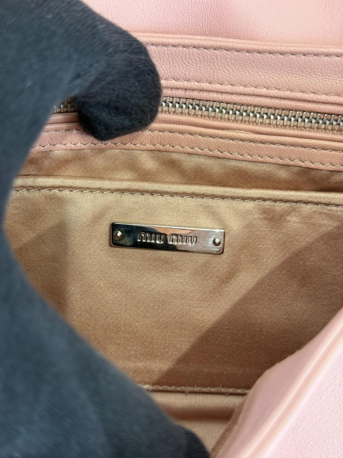 Miu Miu Pink Sheepskin Quilted Leather Shoulder Bag