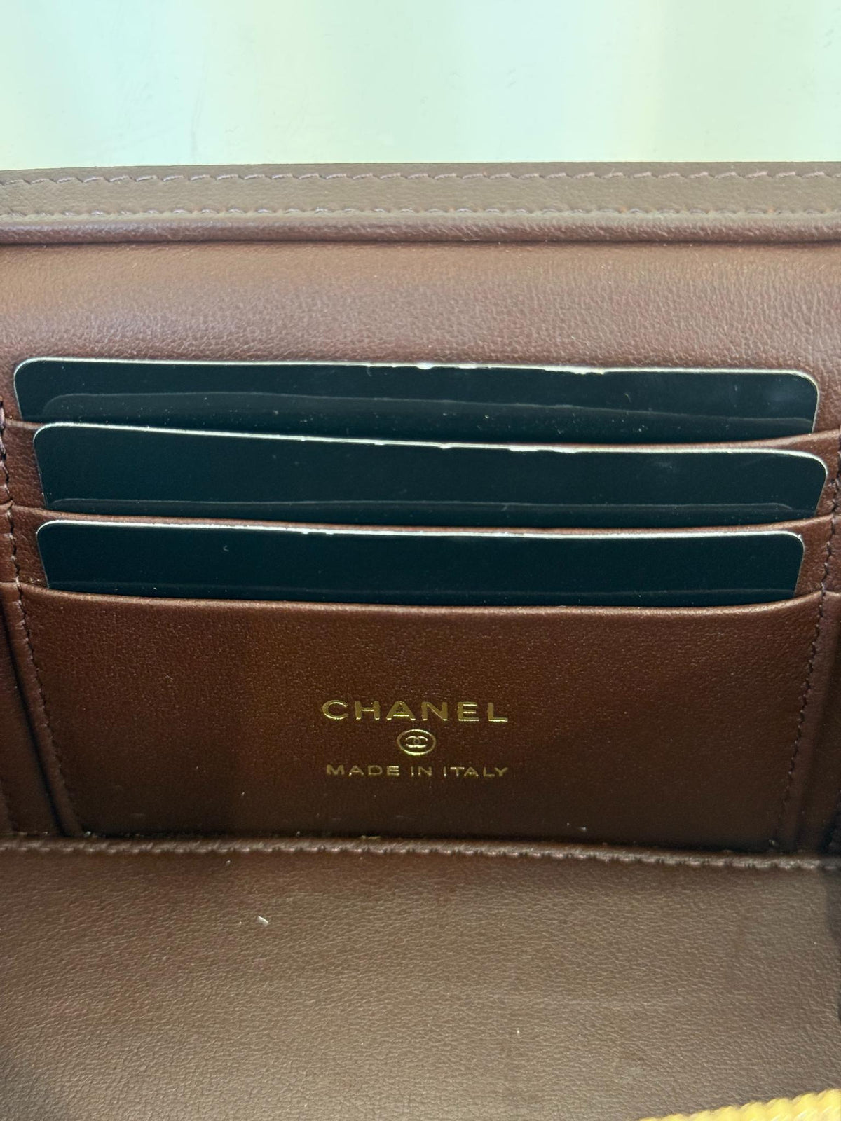 Chanel Dark Brown Quilted Lambskin Vanity Case GHW