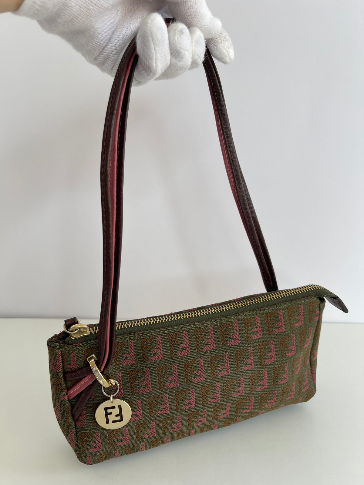 Fendi Tricolor Zucchino Canvas Pochette