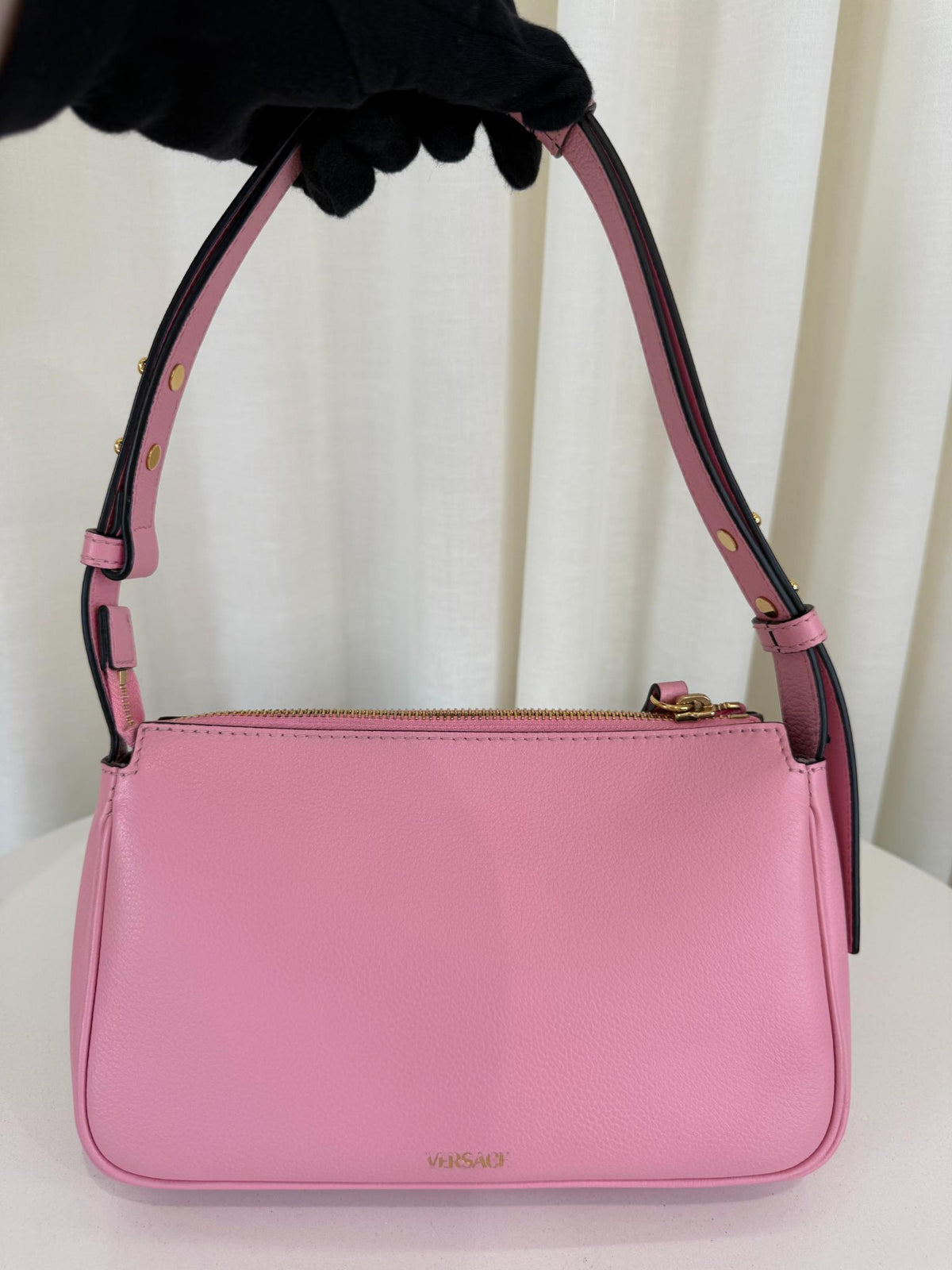 Versace La Medusa Pink Leather Small Pochette