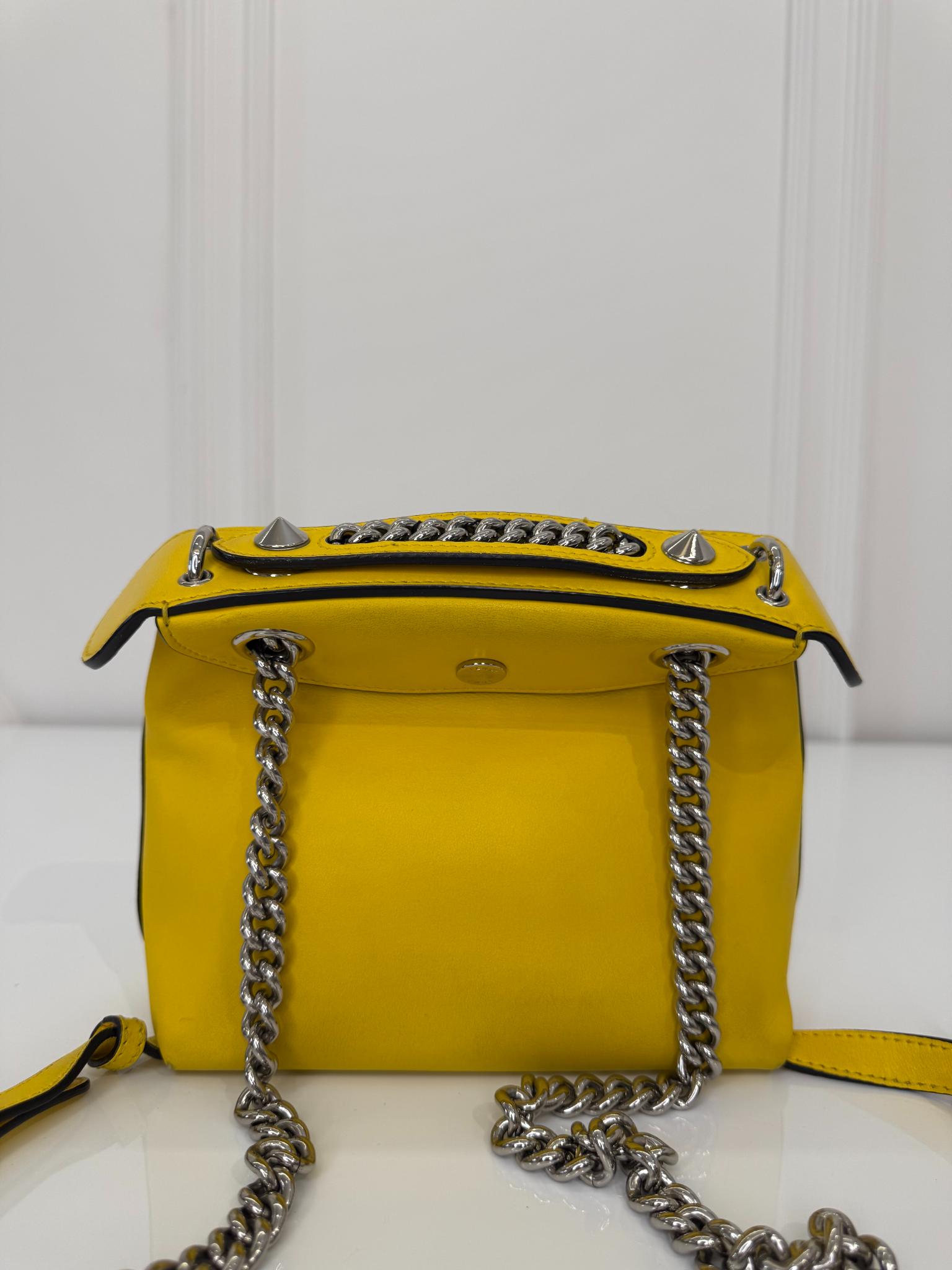 Fendi Back To School Backpack Lemon Yellow Leather